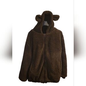 Teddy Bear Fuzzy Jacket Size L